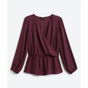 41 Hawthorn Milana Peplum Blouse (Dark Purple, Size S)